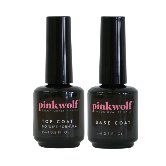Pinkwolf gel nail polish top and base coat pack
