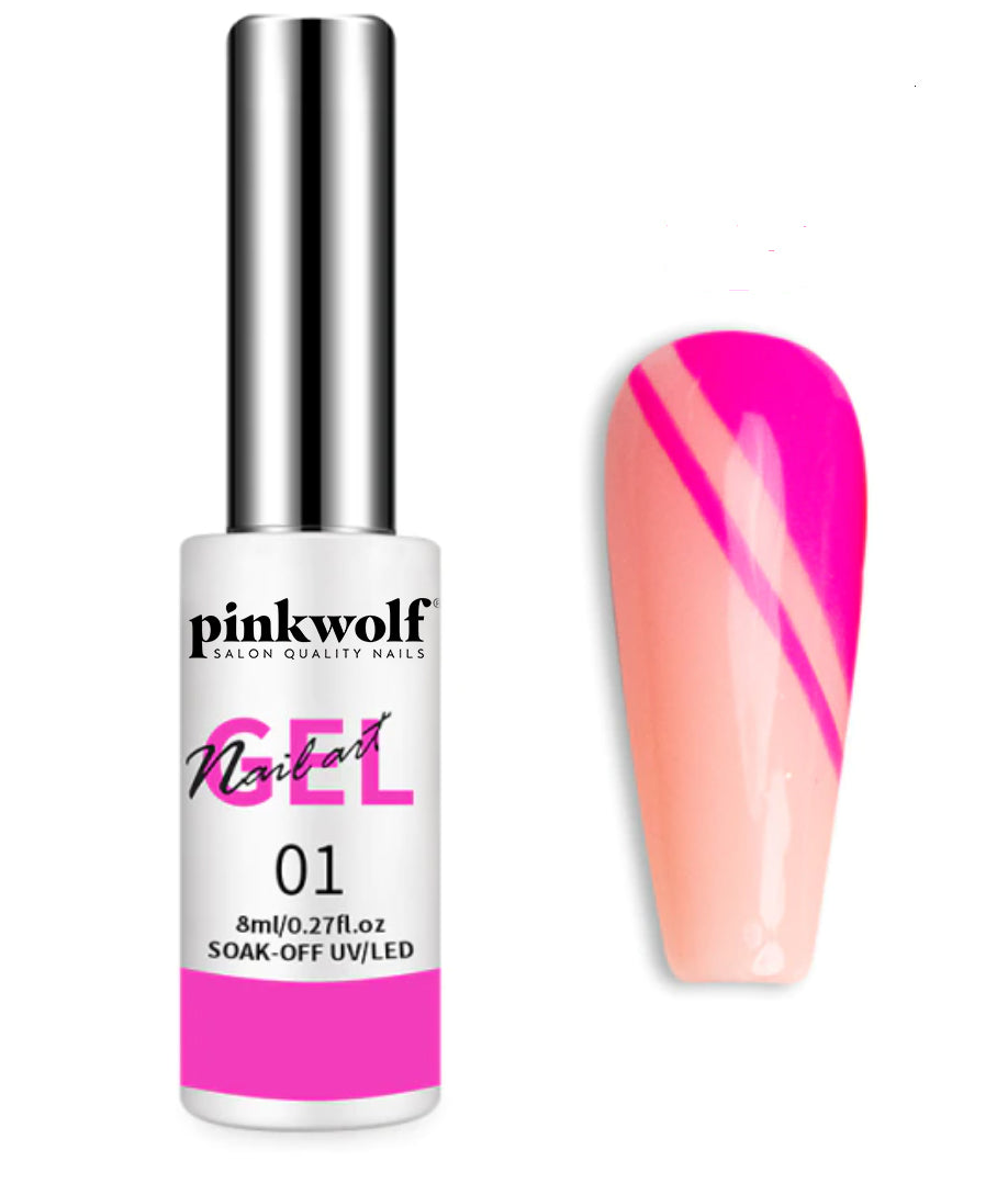 Pinkwolf Hot Pink Nail art Gel Polish 8ml bottle 