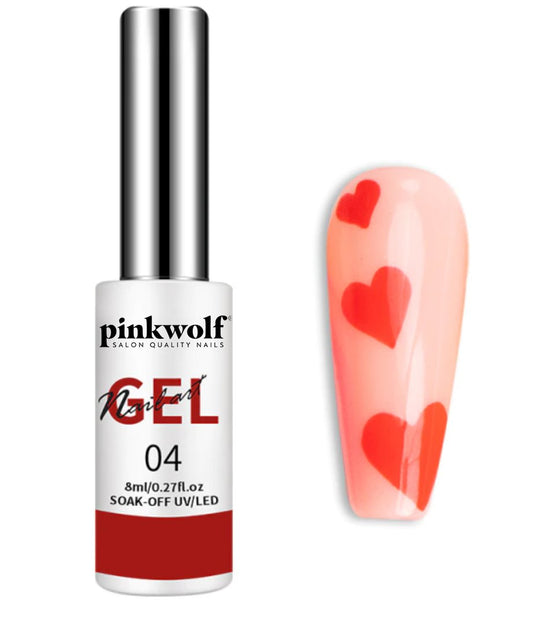 Pinkwolf Red Nail art Gel Polish 8ml bottle 