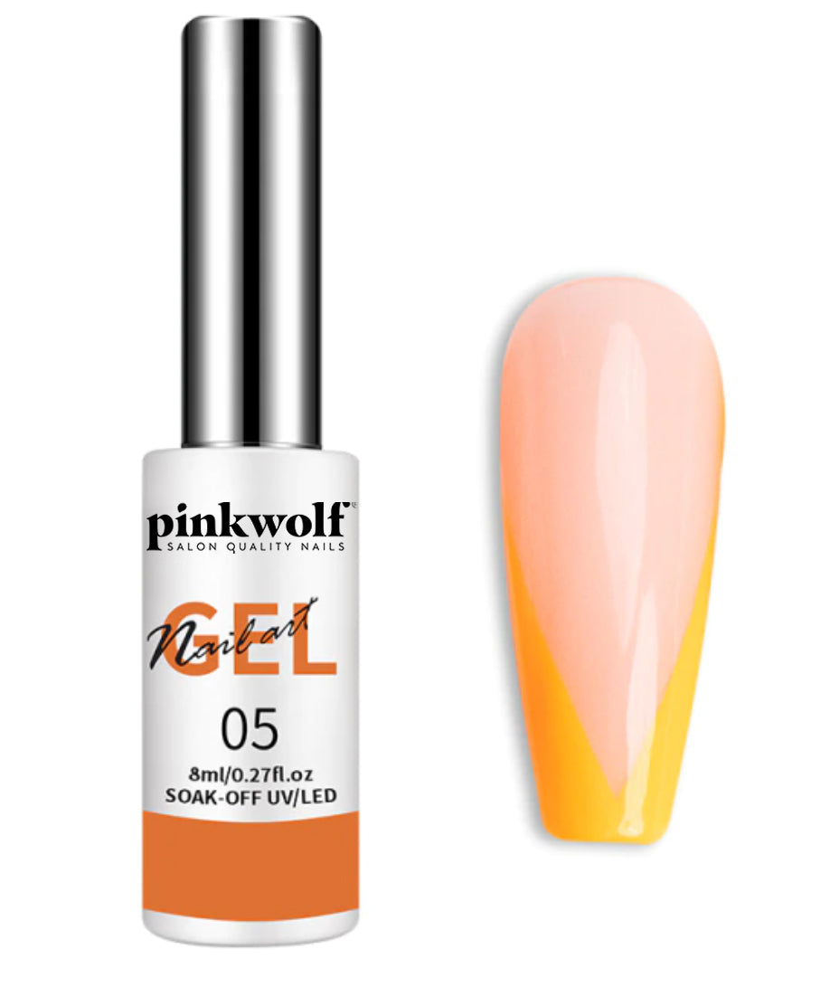Pinkwolf Orange Nail art Gel Polish 8ml bottle 