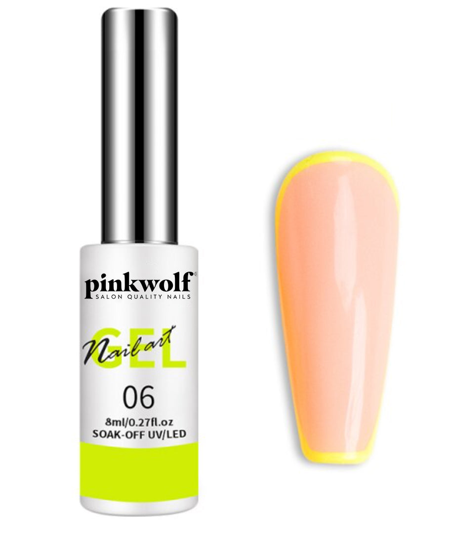 Pinkwolf neon yellow Nail art Gel Polish 8ml bottle 