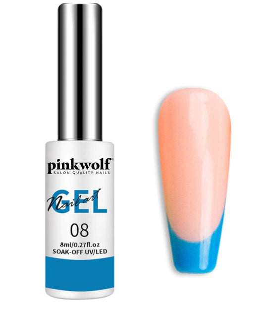 Pinkwolf Bright Blue Nail art Gel Polish 8ml bottle 