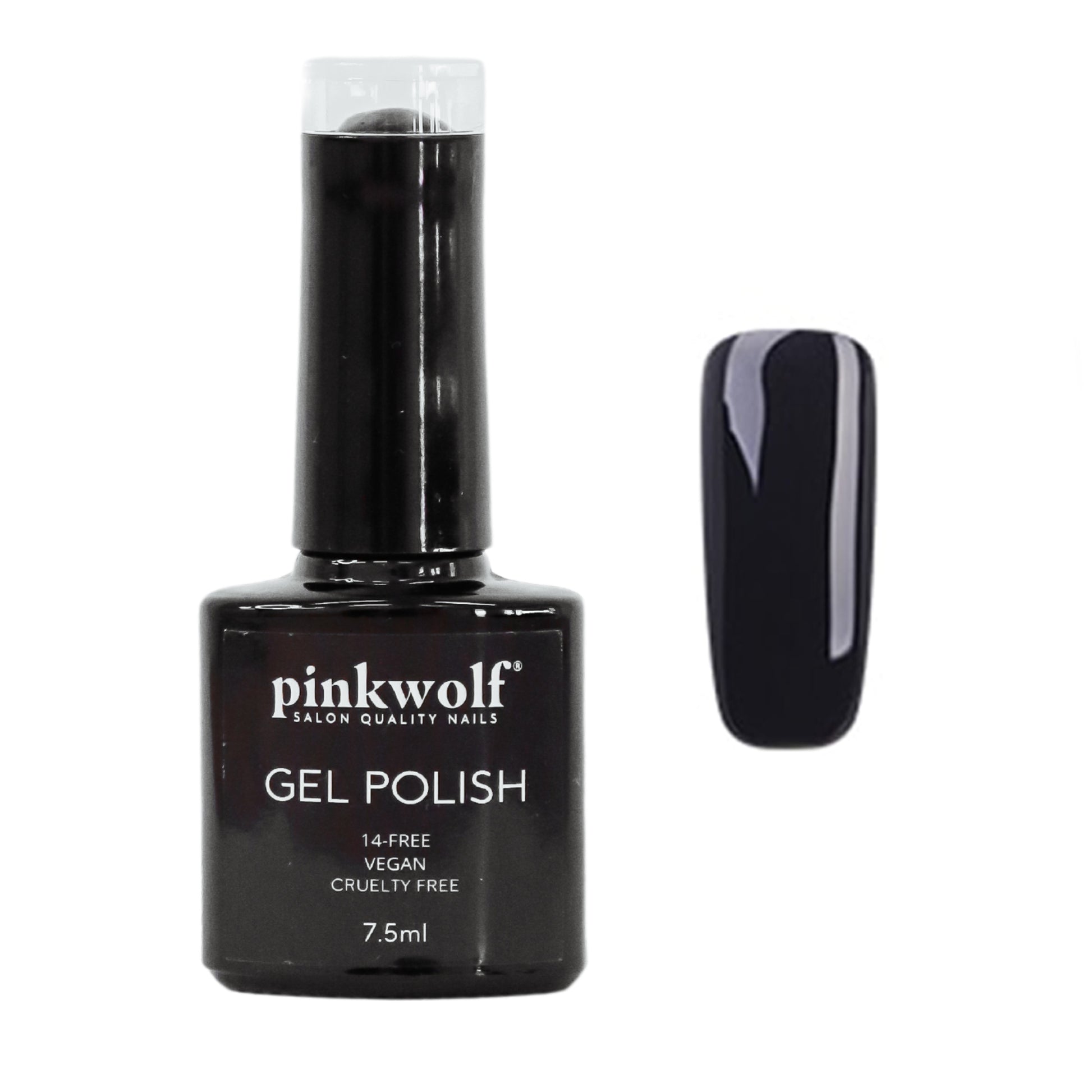 Pinkwolf gel nail polish black 7.5ml bottle